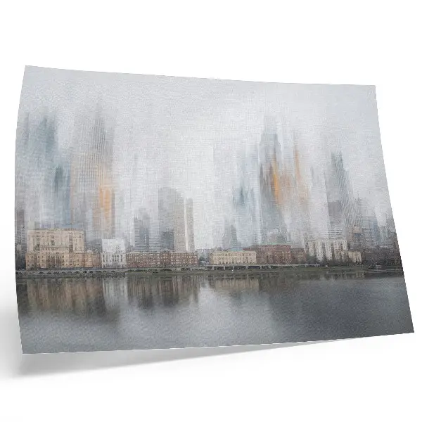 Poster modern foggy city pastel reflection