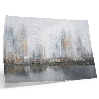 Poster modern foggy city pastel reflection