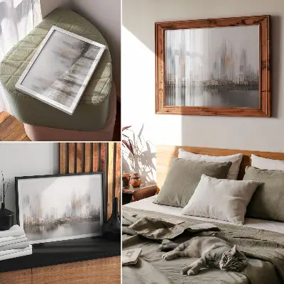 Poster modern foggy city pastel reflection