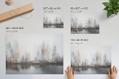 Poster Foggy city pastel reflection modernity