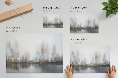 Poster modern foggy city pastel reflection