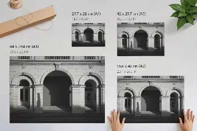 Decorative canvas print elegant architecture with classic arches and shadows