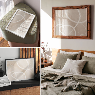Poster Subtle beige waves and delicate lines