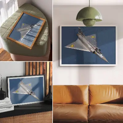 Photo canvas dynamic military jet in flight