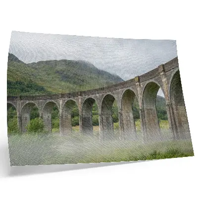 Majestic arch bridge among greenery canvas print decorative wall art
