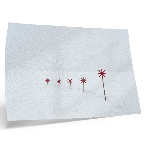Poster Minimalist winter white and red stars
