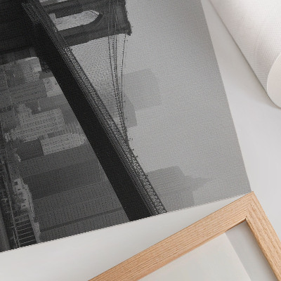 Photo canvas The bridge and the city in shades of gray, peace and elegance