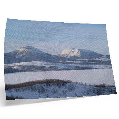 Poster Snowy mountains winter landscape clear sky
