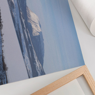 Poster Snowy mountains winter landscape clear sky