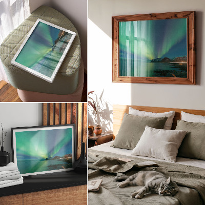 Poster Aurora Borealis over the sea, a magical atmosphere