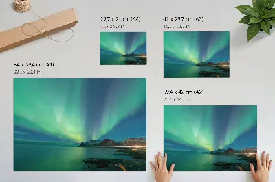 Aurora Borealis over the sea poster a magical atmosphere