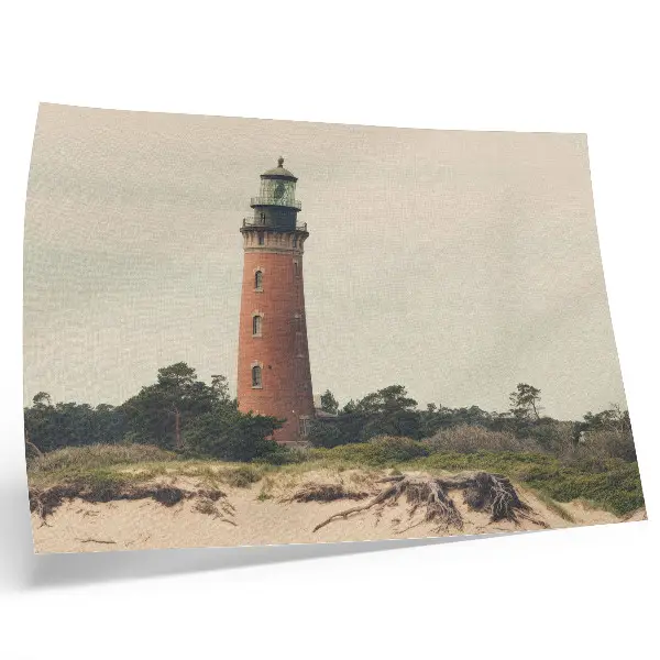 Lighthouse and trees wall art poster harmony of nature graphic print