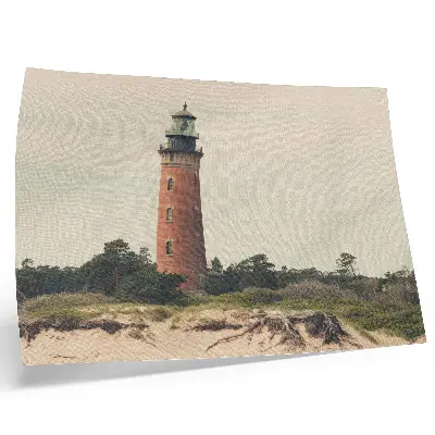 Lighthouse and trees wall art poster harmony of nature graphic print