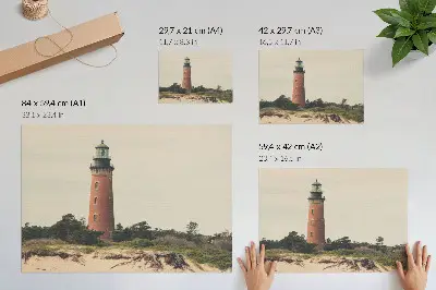 Lighthouse and trees wall art poster harmony of nature graphic print