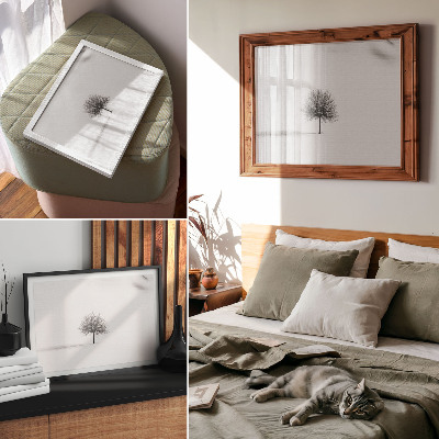 Decorative canvas print Minimalist winter tree landscape harmony motif