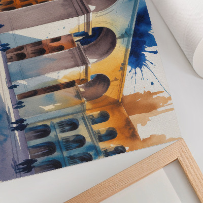 Poster Urban architecture watercolor stains elegant arches