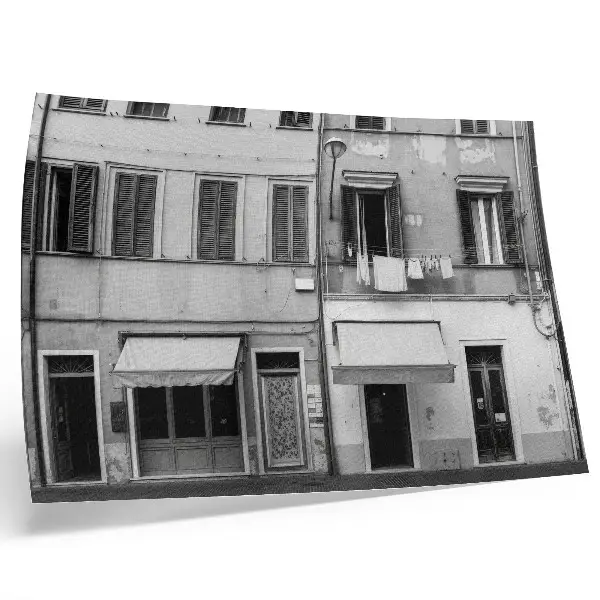 Photo canvas minimalist black and white tenement house facade