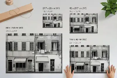 Photo canvas minimalist black and white tenement house facade