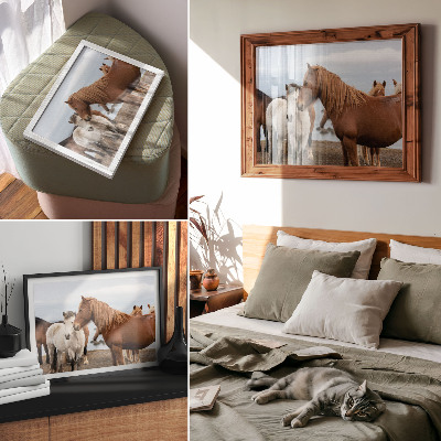 Poster The natural beauty of horses against the backdrop of the landscape
