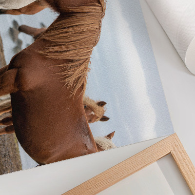 Poster The natural beauty of horses against the backdrop of the landscape