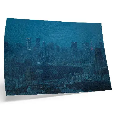 Metropolis night lights canvas print modern skyscrapers design