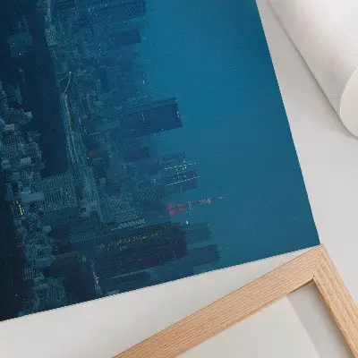 Metropolis night lights canvas print modern skyscrapers design