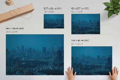 Decorative canvas print Metropolis night lights modern skyscrapers