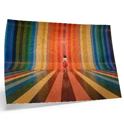 Photo canvas with a colorful striped pattern in an abstract artistic style