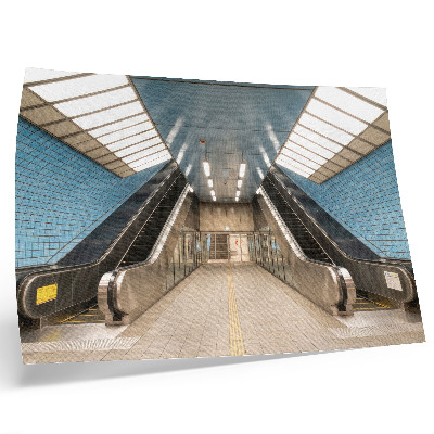 Decorative canvas print Blue tiles modern stairs symmetry