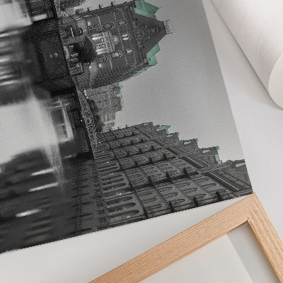 Poster Canal with industrial buildings, reflections in the water