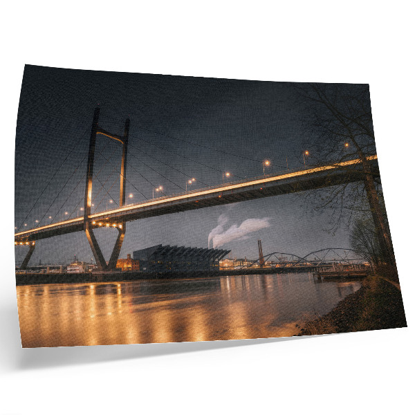 Poster Bridge at night modern structure peaceful atmosphere
