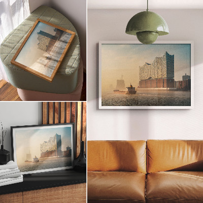 Photo canvas Modern architecture with a water trail