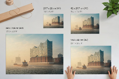 Photo canvas Modern architecture with a water trail