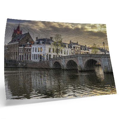 Photo canvas A charming city in the evening, illuminated by lanterns