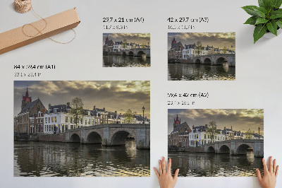 Photo canvas A charming city in the evening, illuminated by lanterns
