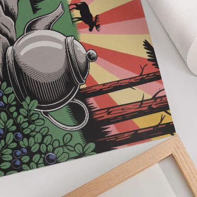 Decorative canvas print A dynamic forest scene rich in detail