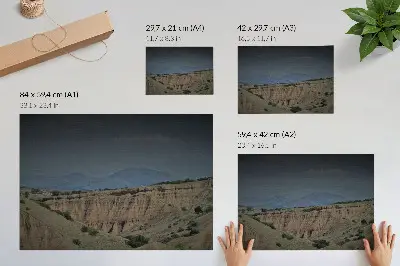 Natural landscape poster vast valleys cliffs and mountains