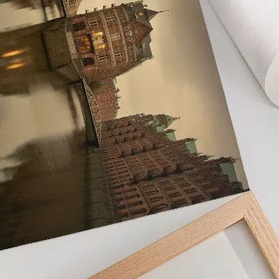 Photo canvas historic buildings with canals, calm water, and bridges