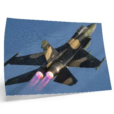 Jet plane poster with intense sky colors