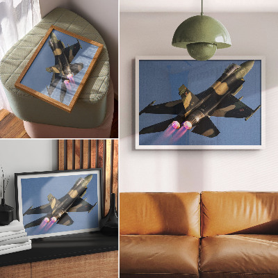 Poster Jet plane intense colors sky