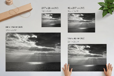 Poster Dynamic sky over a calm ocean