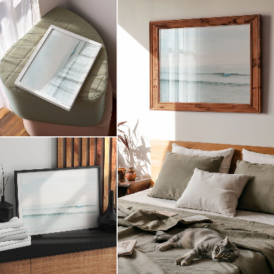 Decorative canvas print Ocean waves surfer calm minimalist