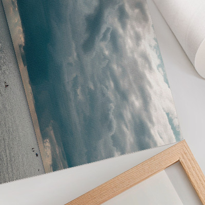 Photo canvas Stormy sky over an ocean full of space