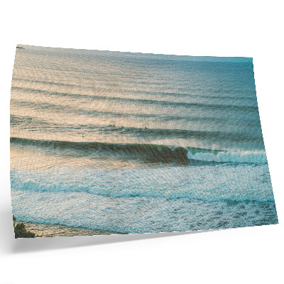 Poster Ocean waves calm horizon surfers