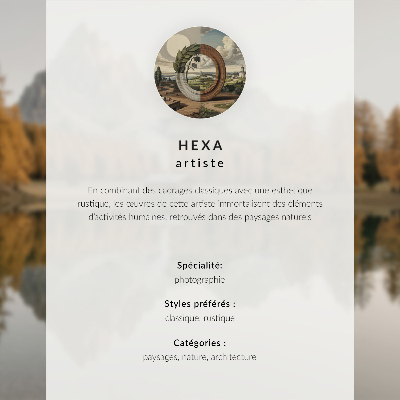 Poster Picturesque landscape nature cottage solitude