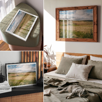 Poster Picturesque landscape nature cottage solitude