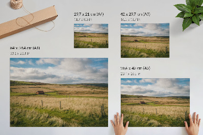 Poster Picturesque landscape nature cottage solitude