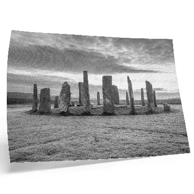 Photo canvas raw stones in a mysterious circle with a peaceful reflection