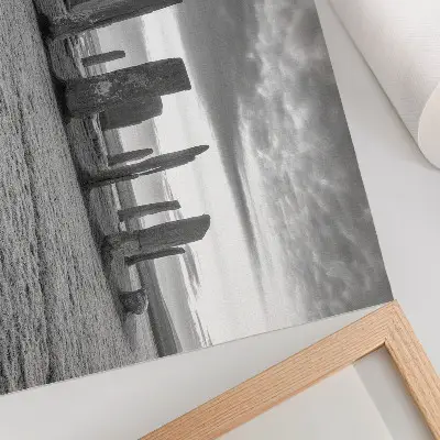 Photo canvas raw stones in a mysterious circle with a peaceful reflection