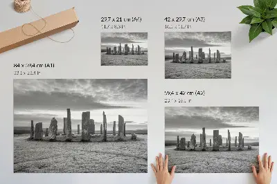 Photo canvas raw stones in a mysterious circle with a peaceful reflection